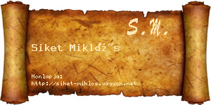 Siket Miklós névjegykártya