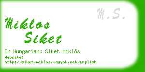 miklos siket business card